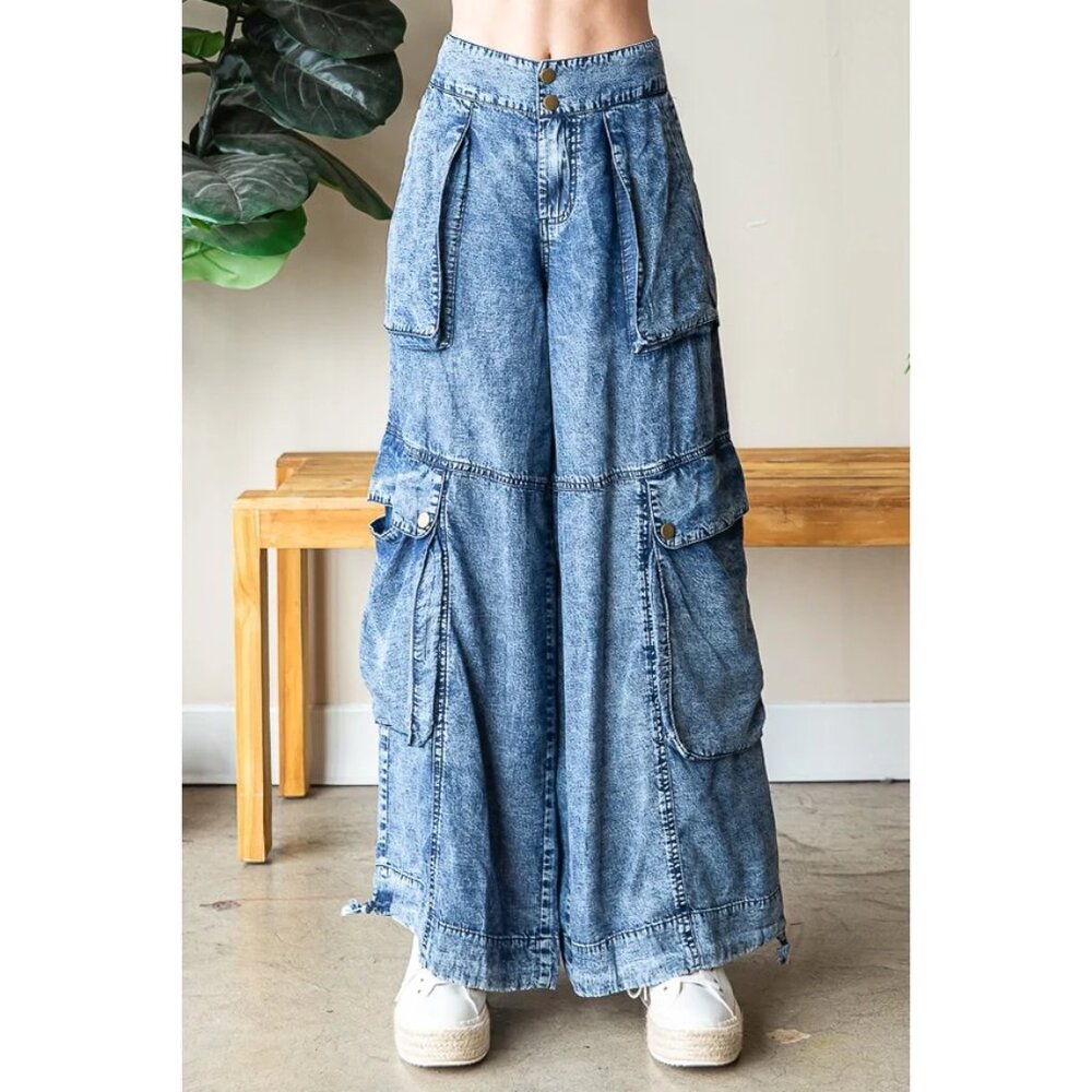 Oli And Hali Mineral Washed Cargo Pants